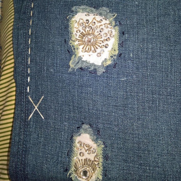 NWT Antik Denim Embellished & Distressed Jeans Sz 30 NWT Boot Cut - Picture 5 of 7